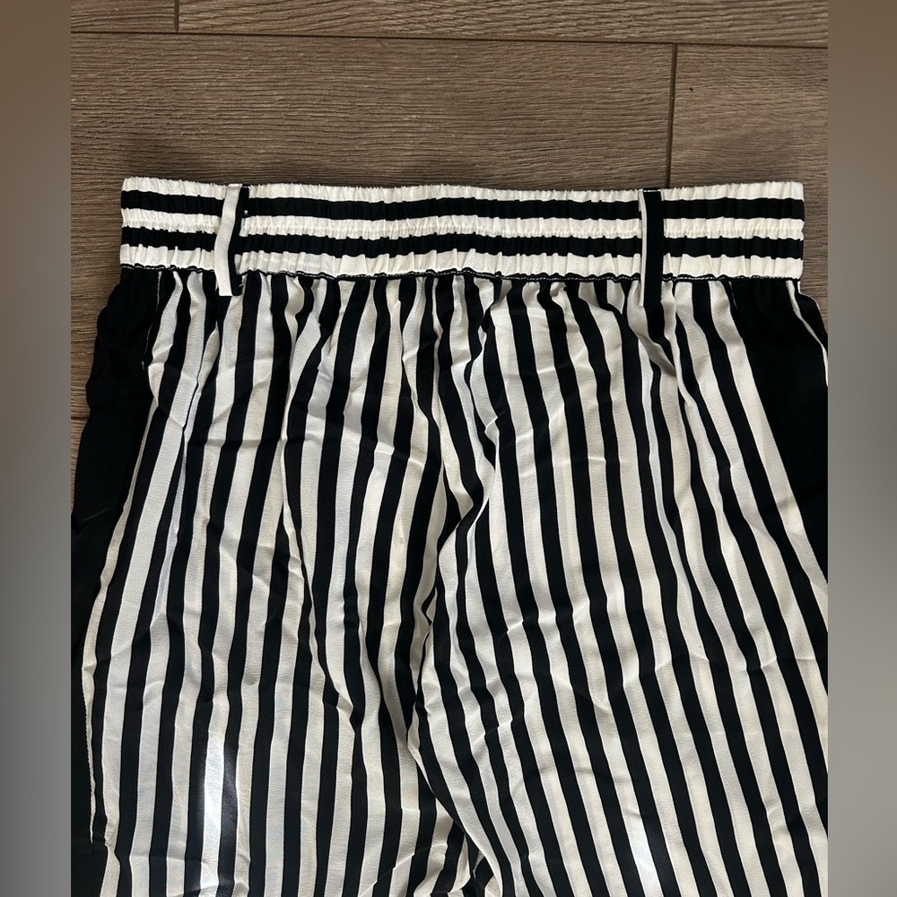 NWT IMRIE Black and White Striped Pants 100% Silk Size XS - Picture 6 of 10